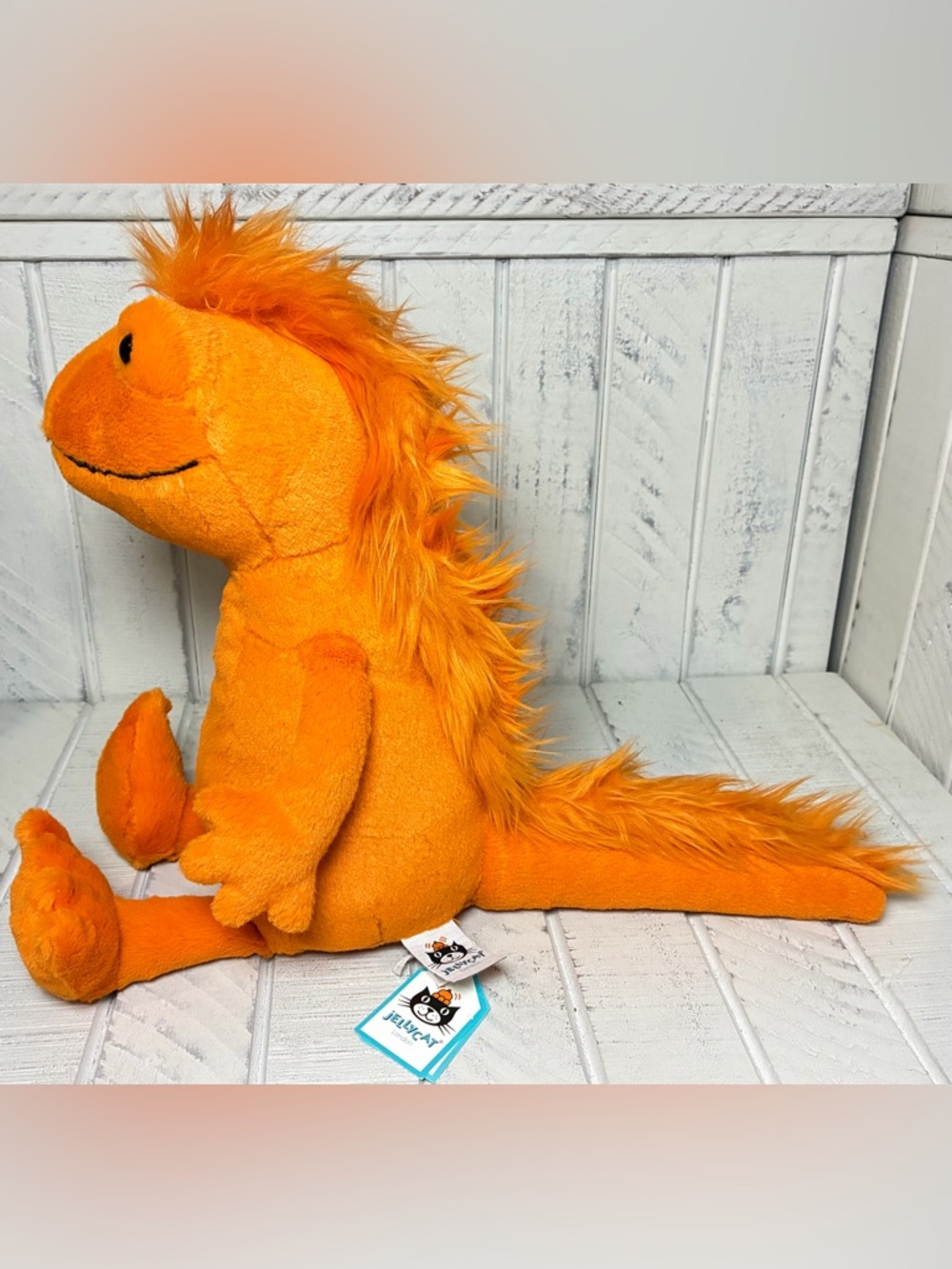 Jellycat Cruz Crested Newt Orange Plush RETIRED Collectible Stuffed Animal Toy - Picture 2 of 9